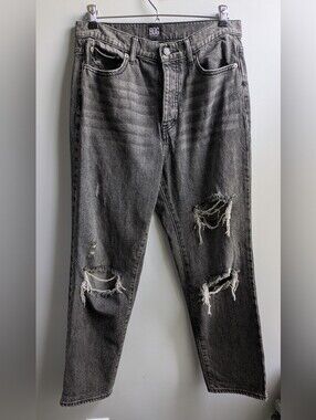 BDG Urban Outfitters Slim Straight Distressed High-Rise Gray Jeans Size 28